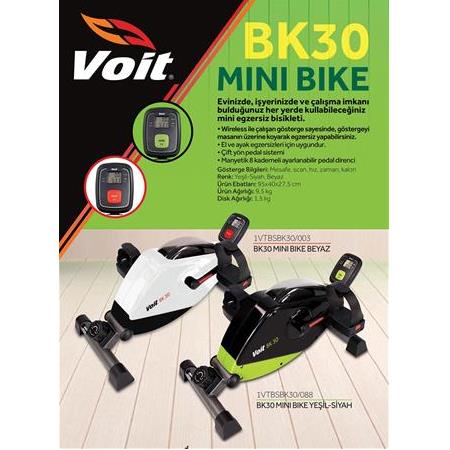 Voit Bk 30 Manyetik Mini Kondisyon Bisikleti (Yeşil-Siyah/Beyaz)